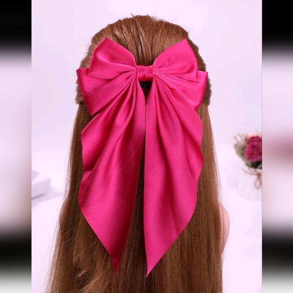 La Ti Da Handmade Creations Other - Women's Bowknot Hair Clip With Spring 7" x 11" Hot Pink